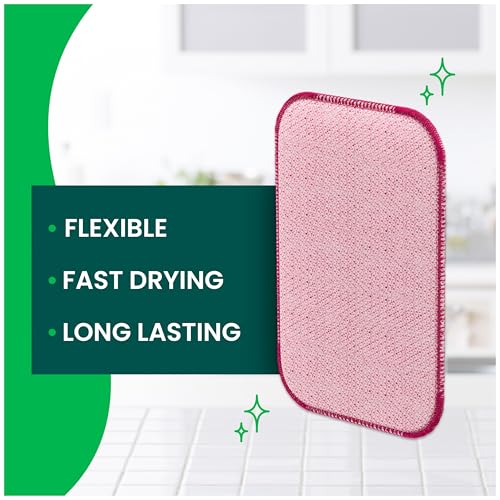 Image of Scotch-Brite Dobie Scrub & Wipe Cloths, Sponge Cloths for Cleaning Kitchen, Bathroom, and Household, Dobie Scrub and Wipe Cloth Absorbs and Doesn't Scratch, 2 Cleaning Cloths