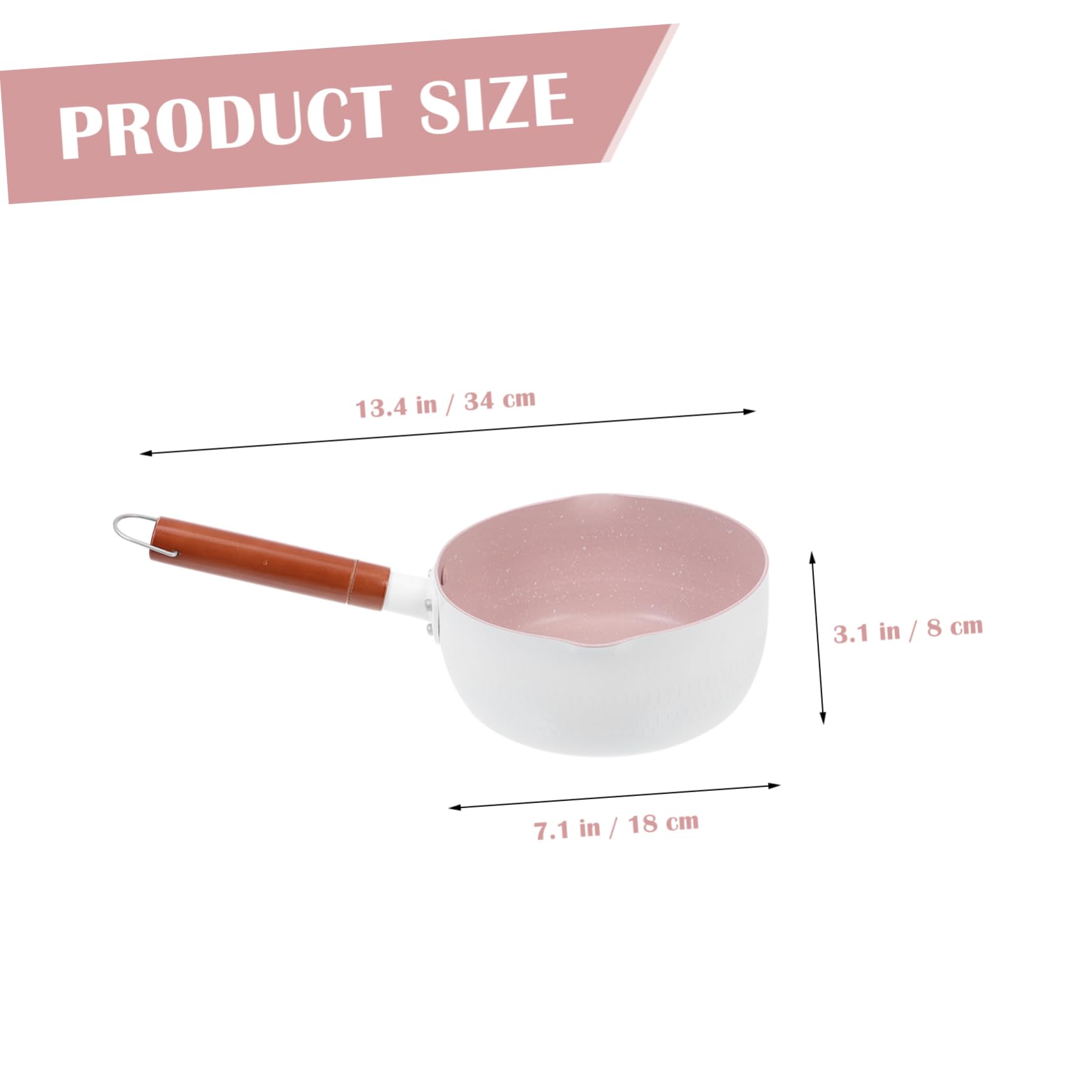 Japanischer Milchtopf aus Aluminium Leichter Babybrei Topf zum Einfachen Reinigen mit Holzgriff zur Zubereitung von Babynahrung und Frühstück