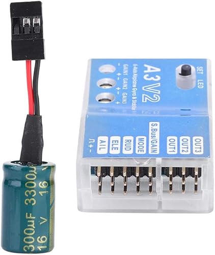 Miniatura 2 de Controlador de vuelo Estabilizador F50A 3-Axle Gyro A3 V2 Controlador de vuelo Sistema estabilizador para RC Avión de ala fija