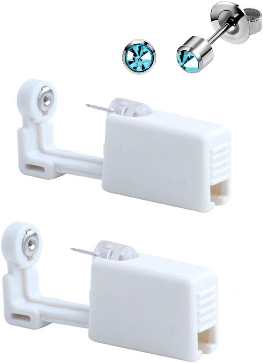 silver angel Self Ear Piercing Gun Disposable Body Piercing Kit With 3mm Ear Stud Safety Ear Piercing Gun Kit Tool