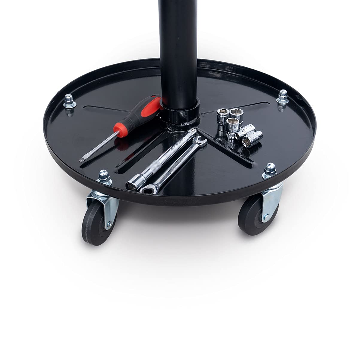 Weber Werkstatthocker, höhenverstellbar, gepolstert, 360° drehbar, Schwarz, Kunstleder, Industrial, Hocker