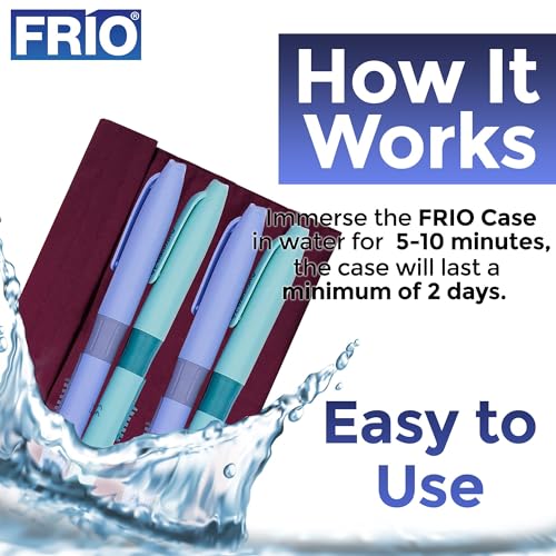 Image of FRIO Extra Large Insulin Cooler Travel Case Burgundy | 45+ Hours Insulin Cooling, No Icepacks Needed | Holds 8 Insulin Pens or Vials | Diabetes Travel Case, UK Made, Portable Daily Insulin Storage