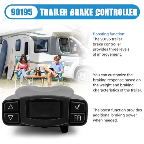 90195 Electric Trailer Brake Controller,P3 Electronic Brake Control with Wiring Harness Compatible with Silverado/Ram/Tacoma,Replace for Tekonsha P3 Brake Controller,F150 Truck Brake Controller