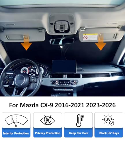 Image of Windshield Sun Shade for Mazda CX-9 2016-2021 CX9 2023-2026
