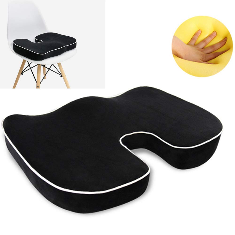 PYapron Memory Foam Zitkussen, Slow Rebound Stoel Pad,40 cm X 40 cm X 3,5 cm bundel met afneembare hoes, ontworpen voor pijnverlichting en comfort, D