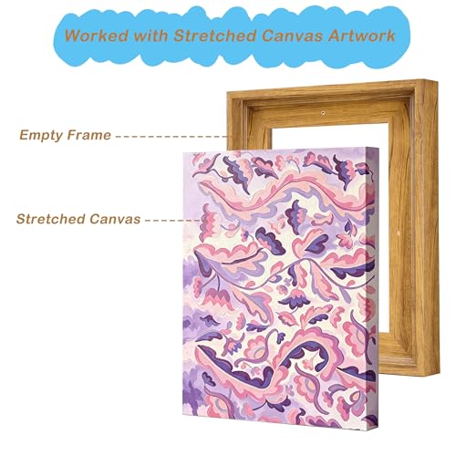 Image of Canvas Frames for 20 inchx24 inchPaintings with 0.6 inch~0.9 inch Deep Walnut | VAREIHNAZ Canvas Floater Frames for 20 inchx24 inchCanvas Paintings,Floating Frames for Wall Decor,No Glass or Back(Walnut)