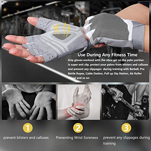 image for nononfish Exercise Gloves for Women Fingerless for Weight Lifting, Cyc