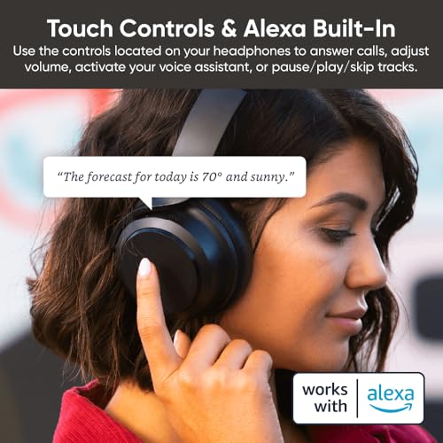 Image of Wyze Noise Cancelling Headphones and Hard Case for Travel,Wireless Over The Ear Bluetooth Headphones with Active Noise Cancellation, Transparency Mode, Clear Voice Pick-up, Alexa Built-in