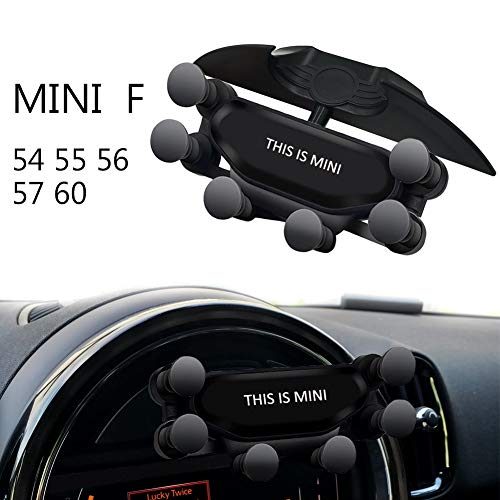 FIEMACH Soporte De TeléFono MóVil para Mini Cooper F54 F55 F56 F57 F60, 2020 ActualizacióN Soporte De TeléFono MóVil De NavegacióN Especial para La Pantalla De Control Central (Negro)