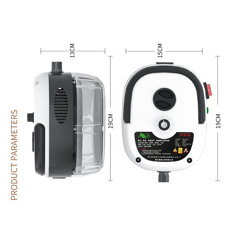 High Pressure Steam Cleaner for Home Kitchen Carpet Sofa Commercial Car Portable Powerful Cleaning Machine 3BAR 110V 2500W (White)