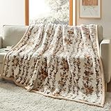 Nestl Korean Mink Blanket Queen Size - 9 Lbs Velvet Fleece Korean Blanket - 2 Ply Warm & Thick Winter Blanket - Wrinkle & Fade Resistant - 79 x 94 Inches (Beige)