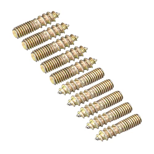 uxcell M4x16mm Hanger Bolts, 12pcs Double Ended Thread Dowel Screws for Wood Furniture