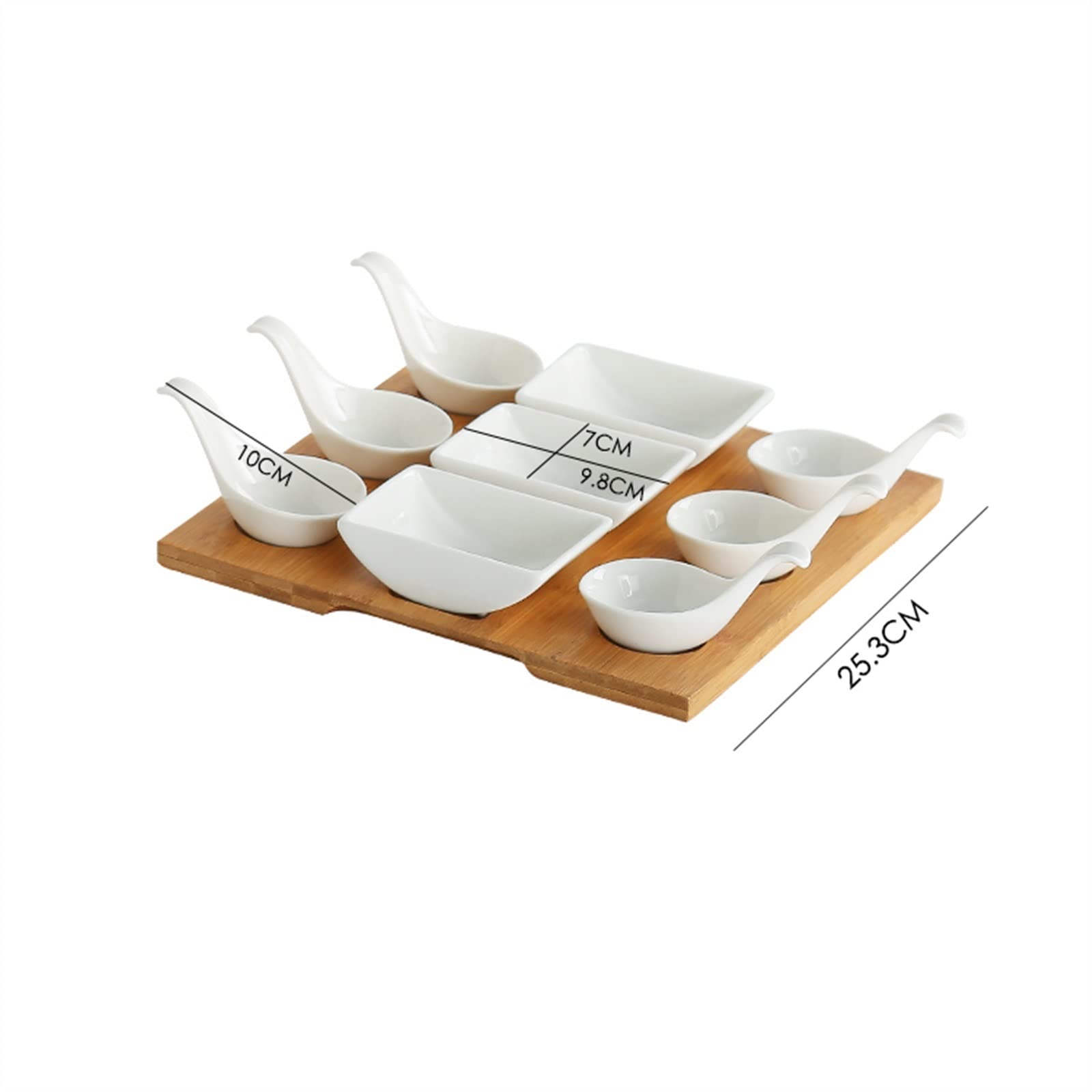 Ciotoline da Snack Piatti for condimenti in ceramica Ciotole for immersione Piatti for antipasti, piatti da portata con vassoio da 25,3 cm for condimenti, antipasti, patatine, salse, noci, frutta, ver