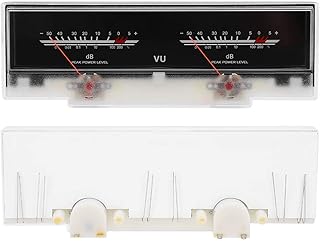 P‑78WTC‑OG VU Meter, VU Meter Double Header, Suitable for DIY Recording Studio Home Audio Car Audio Conversion DB Amplifier Level Audio Meter with Backlight Accessory, ABS Material