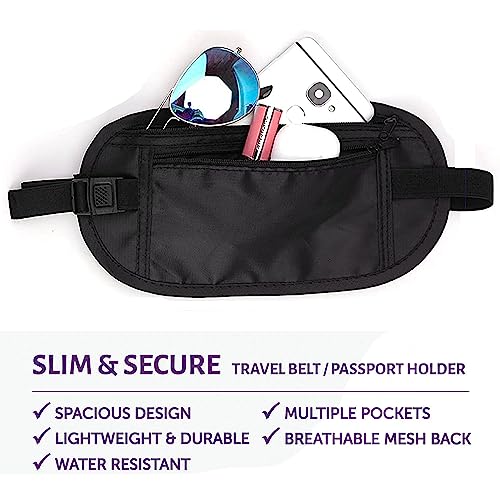 Waterproof-Money-Belt-for-Travelling-Hidden-Security-Money-Pouch-for-Cash-Cards-Keys-Passport-with-Adjustable-Elastic-Strap-Anti-Theft-Passport-Wallets-for-Men-Women