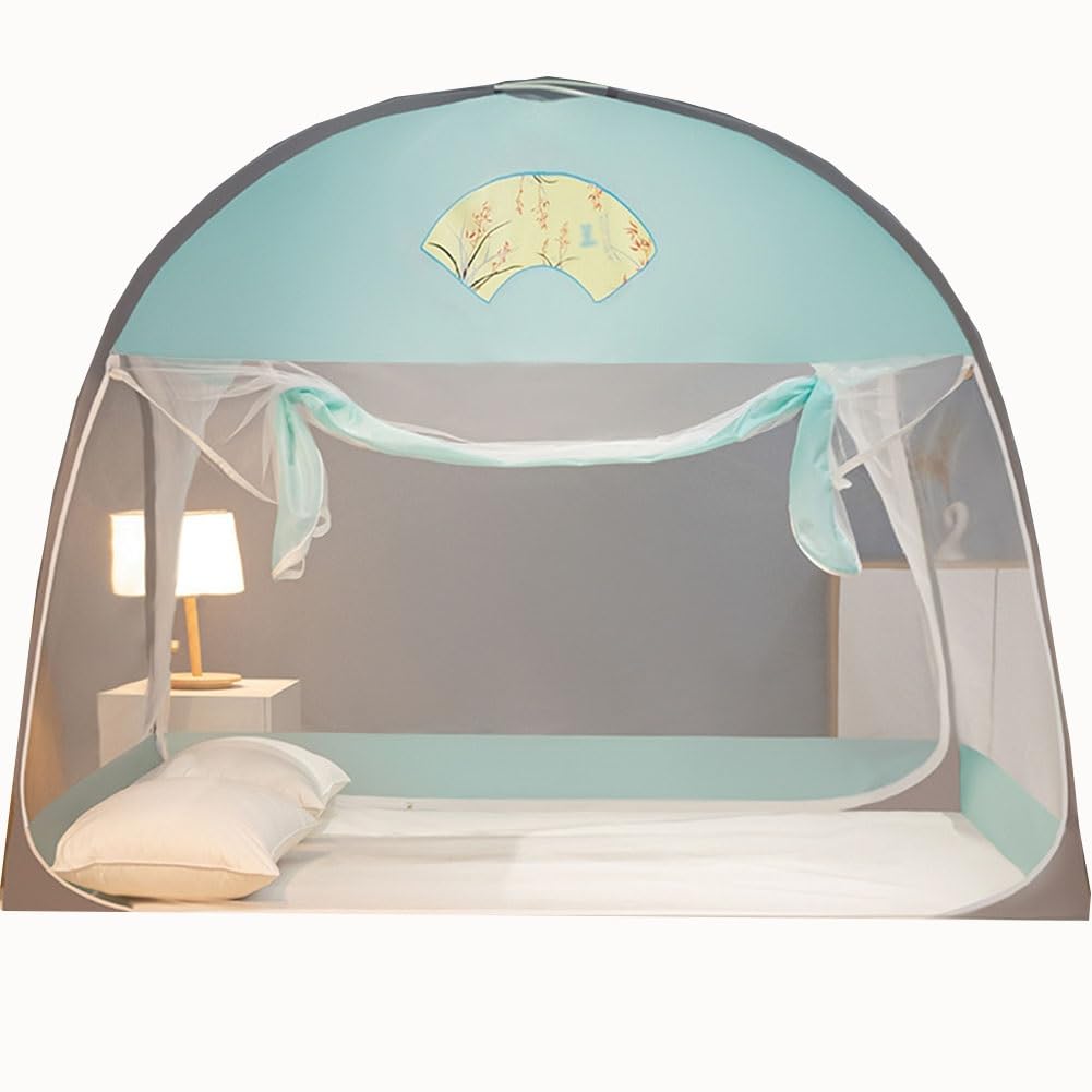Zanzariera pop-up, installazione in 5 secondi, facile da installare e pulire, con fondo, adatta per letto e campeggio, design portatile pieghevole(Size:180x200x150)