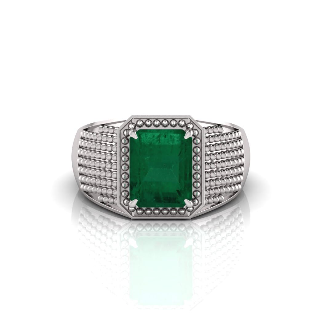 5.25 Ratti Panna (Emerald) Original Stone Adjustable Ring For Men And Women With Lab Certified A14-image-13
