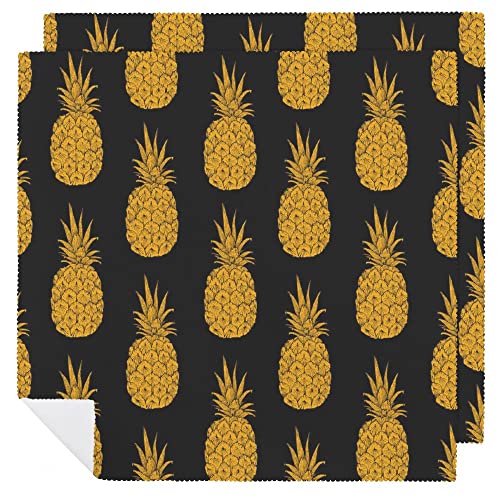 Xollar 6 Pack Table Dinner Napkins Cloth Orange Pineapple Printed Washable Reusable Cloth Napkin For Party Wedding Home Decor 18.7X18.7Inch #TOP14
