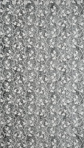 Image of Homefab India 2 Piece Polyester Printed Curtains Room Darkening Panel - Window 5 feet, Petals Black Curtain