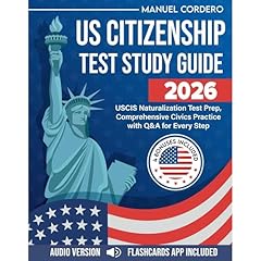 US Citizenship Test Study Guide 2026 Audiolibro Por Manuel Cordero arte de portada
