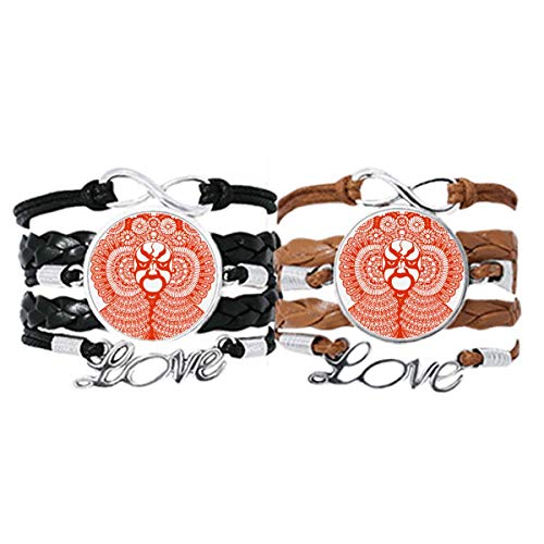 Bracelet opéra chinois ajustable en cuir contre les bijoux fragiles