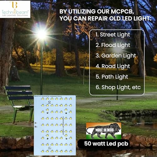 Image of Technobeam LED PCB with Driver for Repair | 63V 700mA | Aluminum Plate Base | Waterproof & Durable | Ideal for Flood Light and Street Light (50W)