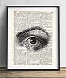 Human Eye Closeup Vintage Dictionary Art Print 8x10