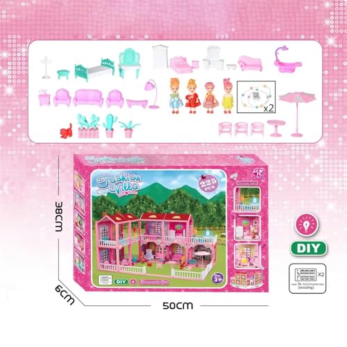 Image of Doll House for Girls Toddlers 4 Story 10 Rooms Playhouse with Dolls Toy Figures, Furnitures, Accessories, Doll House Toys Gift for Kids Gift for for 3 4 5 6 7 8 9 10 Year Old (Limited Edition)