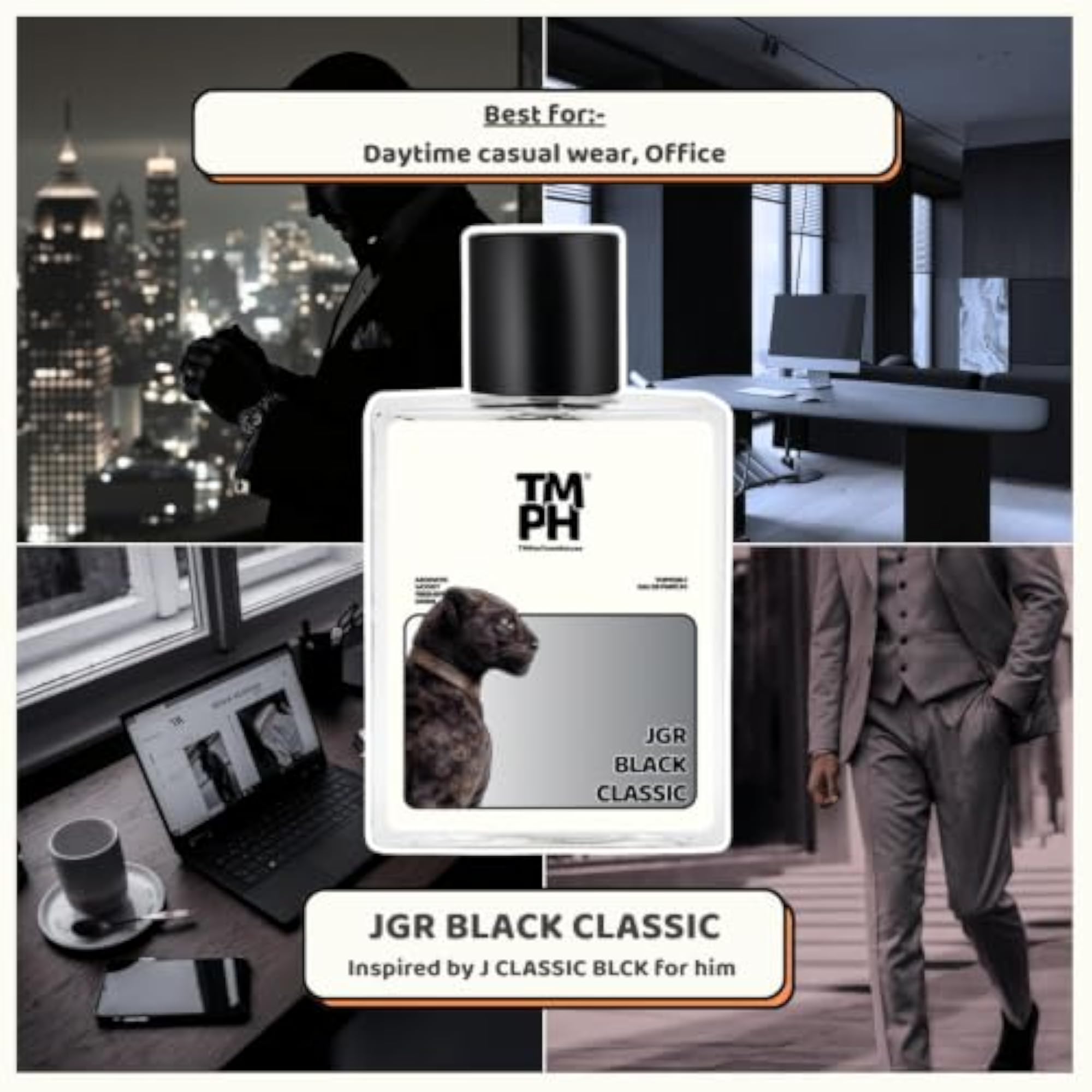 Men's Black Classic Aromatic EDP Perfume Spray, Luxury Gift