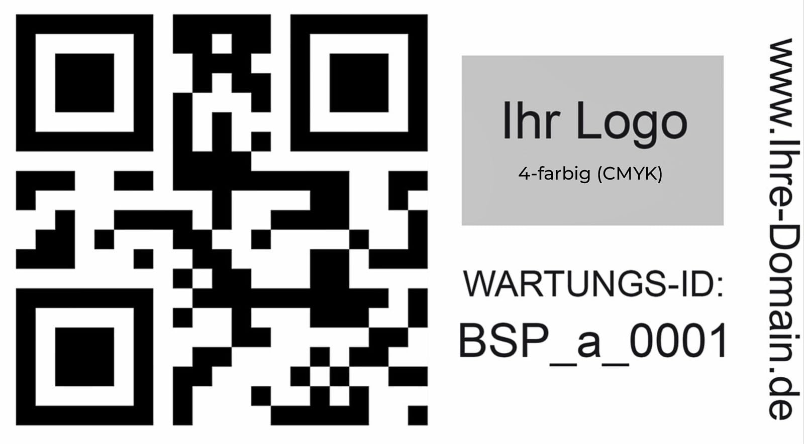 1000 Stück – QR-Code Etiketten fortlaufende Nummer Barcode Wartungsaufkleber inkl. Ihrem farbigen Logo | DIN A4 Made in Germany