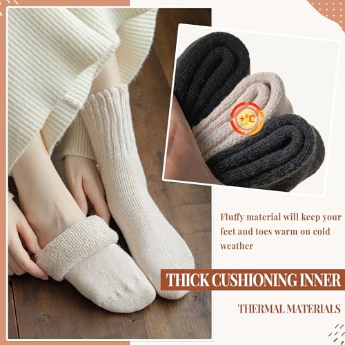 Image of Velice Wool Socks for Women Merino Wool Boot Hiking Thick Thermal Warm Winter Crew Cushion Cozy Work Socks 5 Pairs
