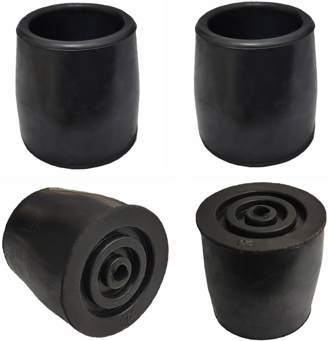 Black Walker Tips, Mobility Aid Replacement Rubber Tips for Walkers and