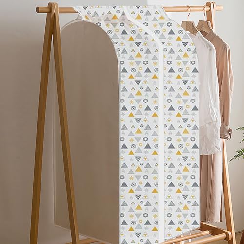 Printed Garment Rack Cover, Translucent PEVA Large Garment Bags Hanging Garment Bags for Closet Storage for Coat, Jacket, Sweater, Shirts(100x55x110cm/39x22x43in)3