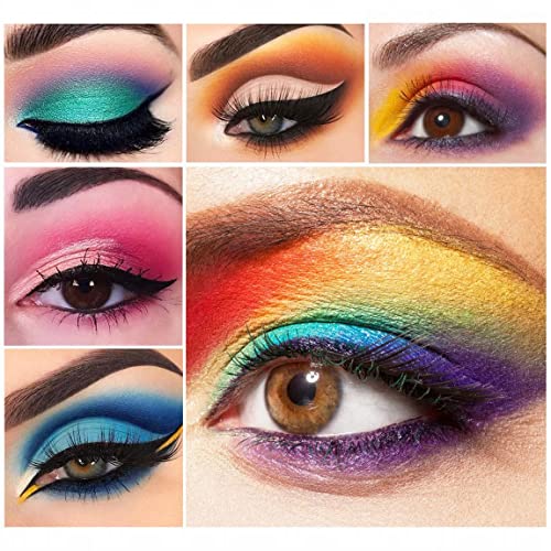Eyeseek Colorful Eyeshadow Makeup Palette Sets + Brush, Bright 45 Shades Blendable , Matte High Pigmented Pallets, Ing Waterproof Shadow Plattet Gift Sets For Halloween Makeup - All Matte Rainbow Color #TOP1