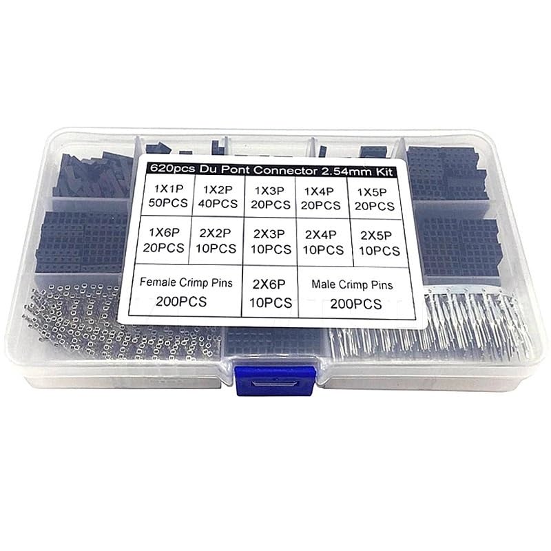 Carcasa de conector de pines 2,54 mm SN-28B y 620 piezas para cable puente de electrónica