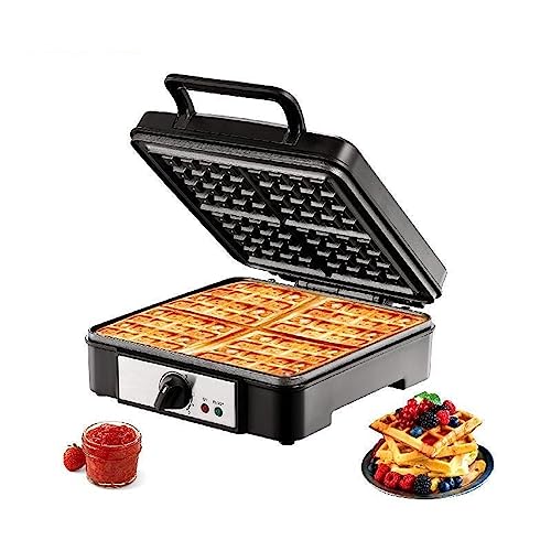 Waffle Maker 1200W Square Waffle Iron Antiadherente Waffle Baker Machine con cinco ajustes de controles de dorado 4 rebanadas