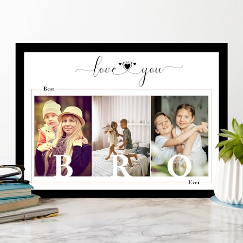 Image of Art Street Personalized Best Bro Ever Wall Photo Print Collage with Photo Upload Gift For Brother, Rakhi Perfect Present, Customized Gift, Birthday Gift (A4, Black)