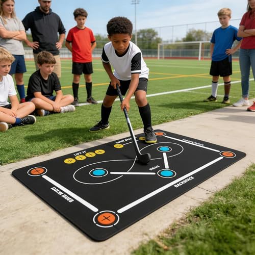 Material de práctica de hockey para interior y exterior con tapete de agilidad para adolescentes 2