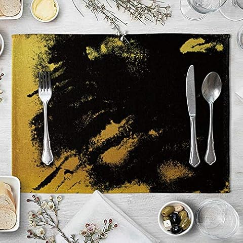 Gualiy Placement Mats for Dining Table Set of 4, Kitchen Dining Table Mats 40x30cm Abstract Printing Heat Resistant Placemats for Dining Table Cover