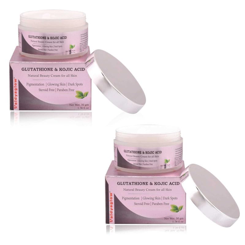 Vaidyaglow Glutathione, kojicacid, Vitamin C Natural Beauty Cream cream  (pack of 2) For Glowing & Clear Skin | Paraben Free, Steroid Free | For Men  & Women : Amazon.in: Beauty