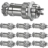 CLDIY 3 Pins GX16-3 Panel Metallmontage Rund Metall Aviation Stecker Adapter Männlich Weiblich Steckdose (10 Stücke)