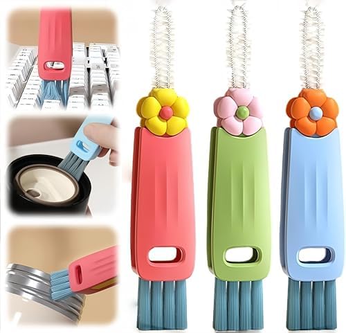 3 in 1 Cup Lid Cleaning Brush, 3 in 1 Multifunctional Cleaning Br...
