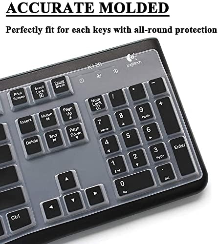 Image of iFyx Keyboard Cover Skin for Logitech MK120 K120 Wired Keyboard Ultra Thin Protective Skin (Black)