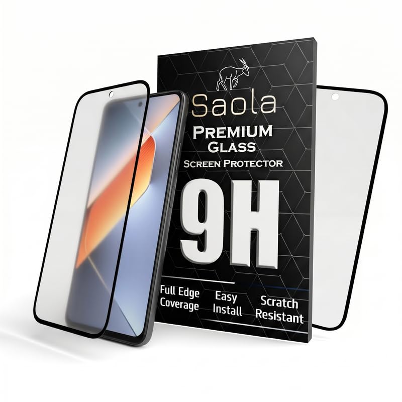 Image of Saola Anti-Glare Matte Screen Protector for Tecno pova 6 Neo | Smooth Touch Finish, 9H Strength Glass, Full Coverage, Bubble-Free Installation Kit | Quick & Easy Application | Pack of 1