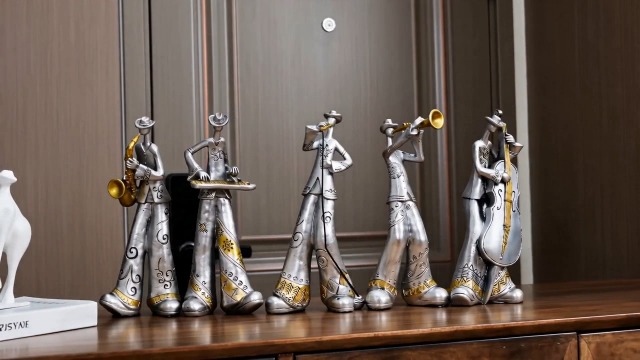 Figura Decorativa Saxofonista Jazz Nostálgico en Resina miniatura 7