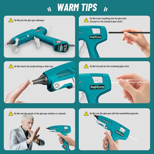DajiZynx 100W Hot Glue Gun Kit with 30 Glue Sticks - Heavy Duty Fast Heating Glue Gun for DIY Crafts, Home Repairs, Woodworking, and Arts - Professional-Grade Tool for Crafters, Artists, and DIYers - Image 6