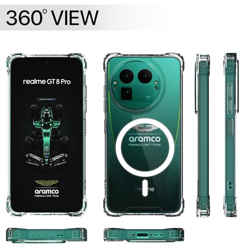 Image of Amazon Basics Back Cover for Realme GT 8 Pro 5G Mag-Safe Shockproof PC + TPU Protective Case Magnetic Support Bumper Case (Transparent Mag-Safe)