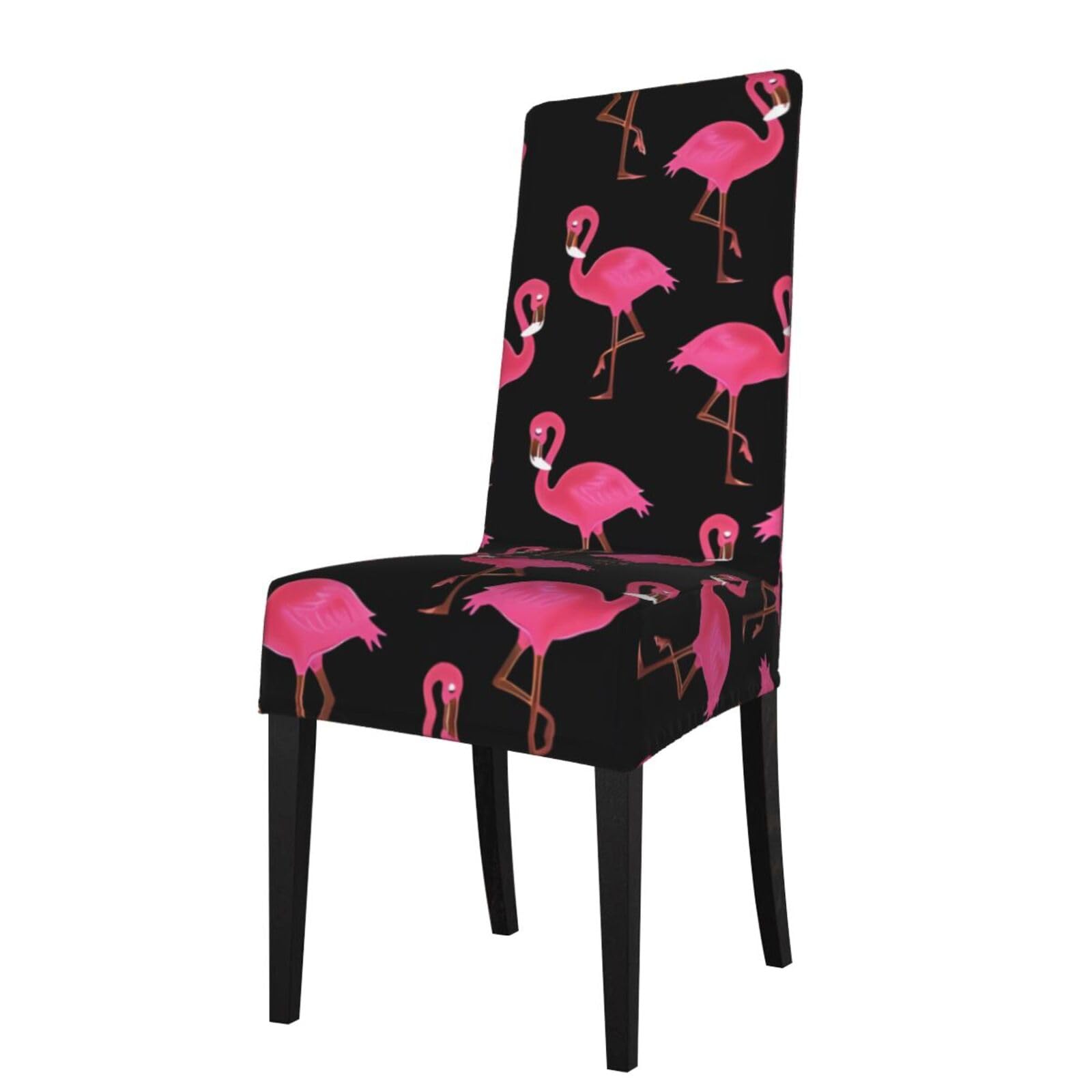 YYHHAOFA Lovely Pink Flamingos Prints Protection Cover for Dining Chair - Stretch Slipcovers, Easy Refresh for Your Dining Room & Event Decor
