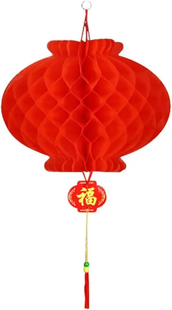Red Chinese Lanterns New Year Lantern for Chinese New Year Weddings Birthday Reusable Traditional Chinese Red Paper Lantern Red Traditional Hanging Lantern (Color : D) (B)