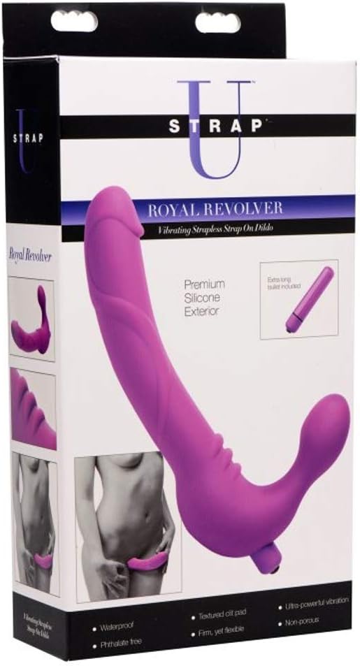 Royal Revolver Vibrating Strapless Silicone Strap On Dildo